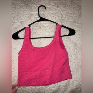 Hot pink cropped tank top